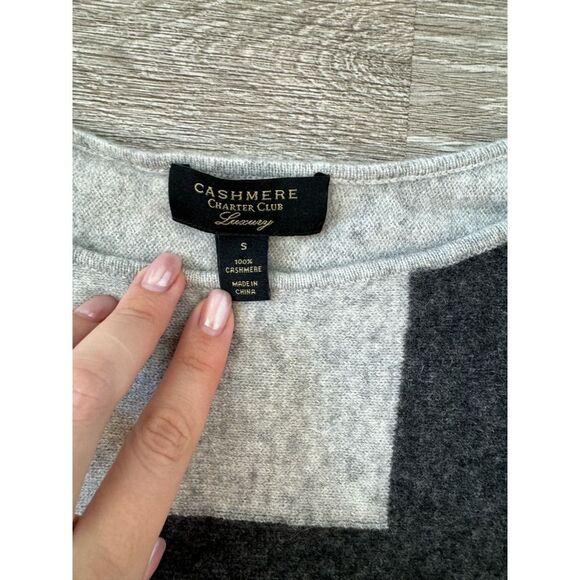 Charter Club EUC Luxury 100% Cashmere Colorblock Sweater Size S - Picture 4 of 5